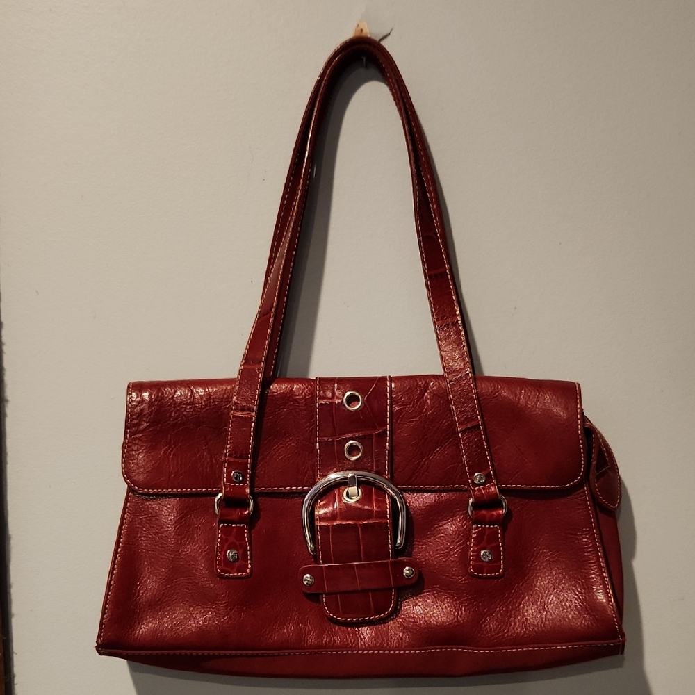 Franco Sarto Red Leather Shoulder Handbag